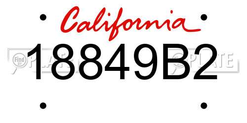 18849B2 California License Plate