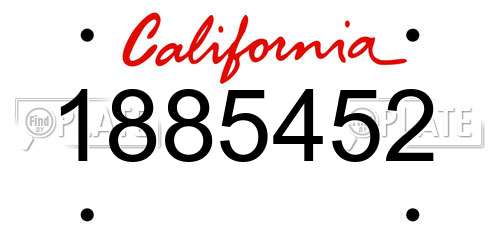 1885452 California License Plate