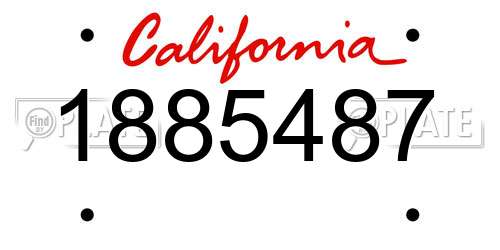 1885487 California License Plate