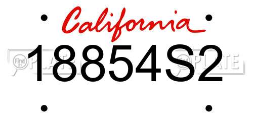 18854S2 California License Plate