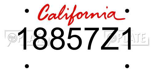 18857Z1 California License Plate