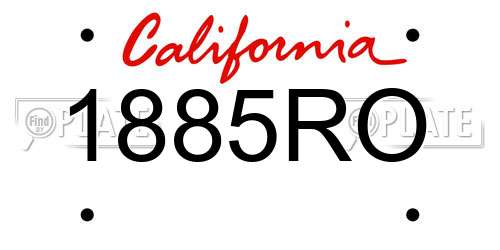 1885RO California License Plate