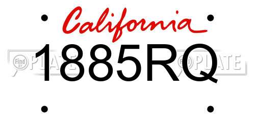 1885RQ California License Plate