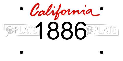 1886 California License Plate
