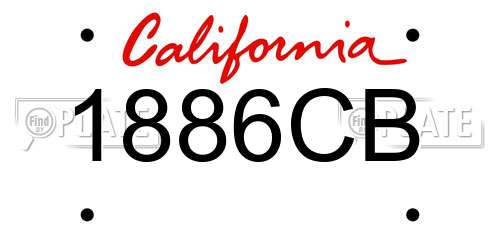 1886CB California License Plate