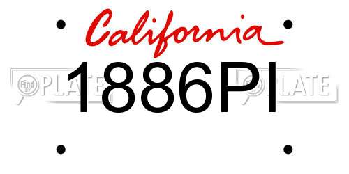 1886PI California License Plate