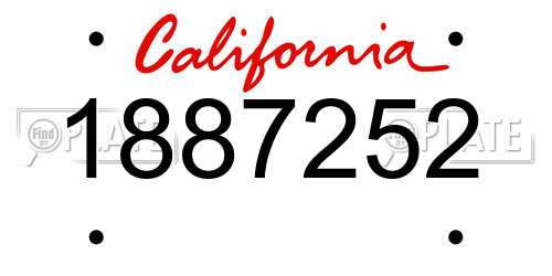 1887252 California License Plate