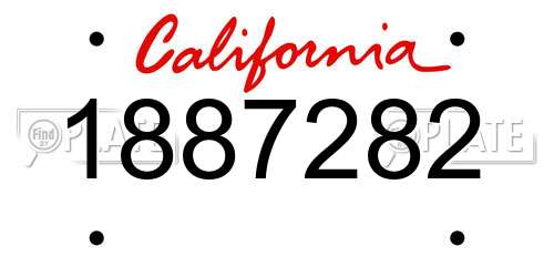 1887282 California License Plate