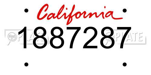 1887287 California License Plate