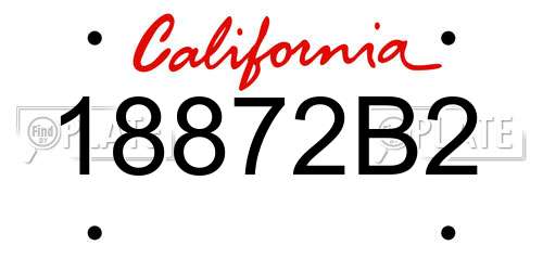 18872B2 California License Plate