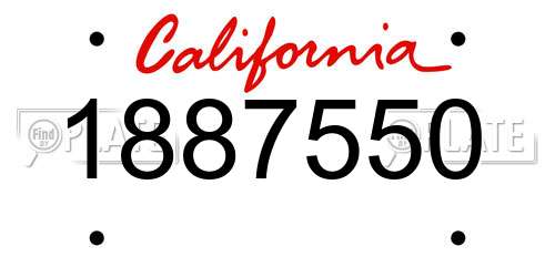 1887550 California License Plate