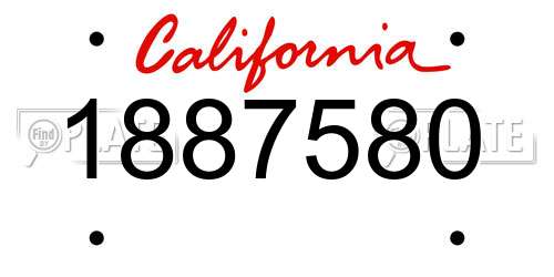 1887580 California License Plate