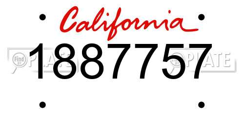 1887757 California License Plate
