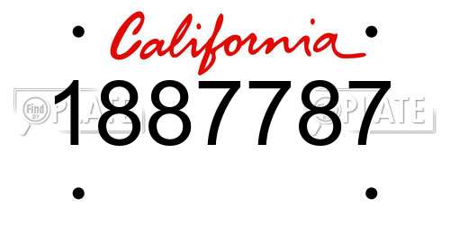 1887787 California License Plate