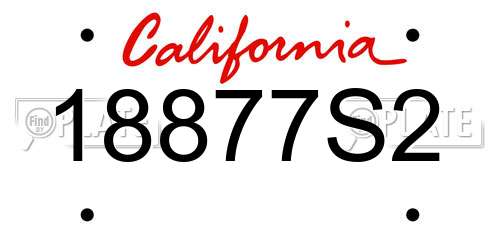 18877S2 California License Plate