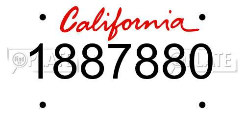 1887880 California License Plate