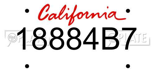18884B7 California License Plate
