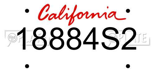 18884S2 California License Plate