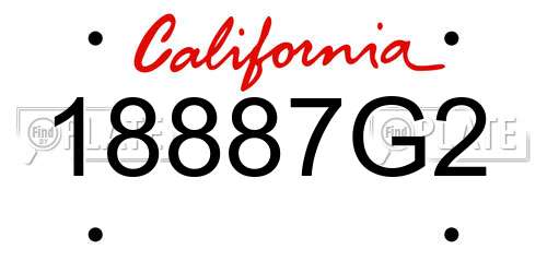 18887G2 California License Plate