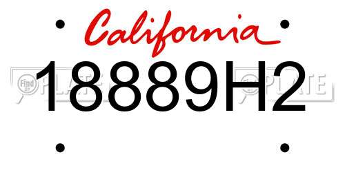 18889H2 California License Plate