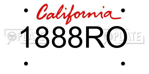 1888RO California License Plate