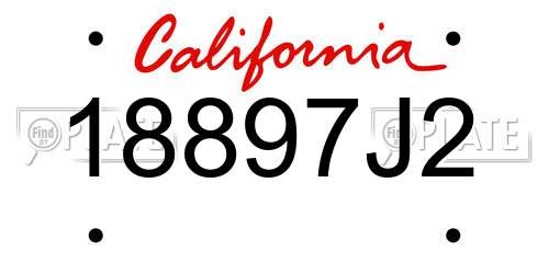 18897J2 California License Plate