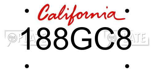 188GC8 California License Plate