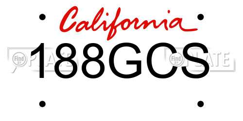 188GCS California License Plate