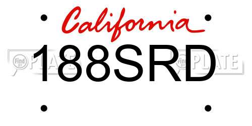 188SRD California License Plate