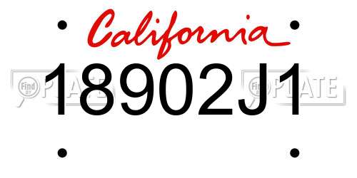 18902J1 California License Plate