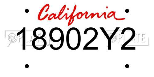 18902Y2 California License Plate