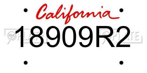 18909R2 California License Plate