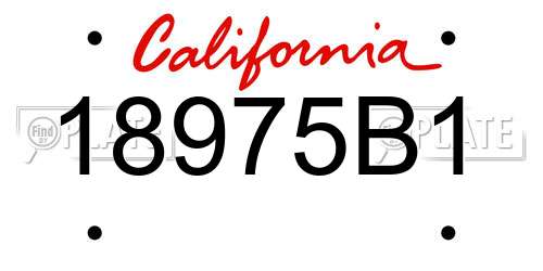 18975B1 California License Plate