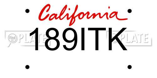 189ITK California License Plate