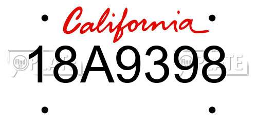 18A9398 California License Plate
