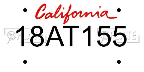 18AT155 California License Plate