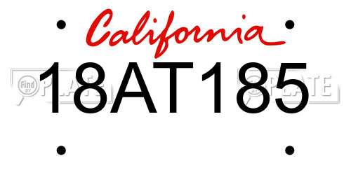 18AT185 California License Plate