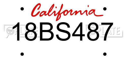 18BS487 California License Plate