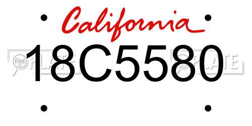 18C5580 California License Plate