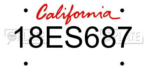 18ES687 California License Plate