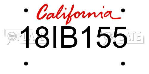 18IB155 California License Plate