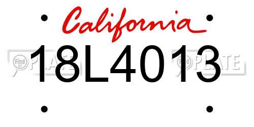 18L4013 California License Plate