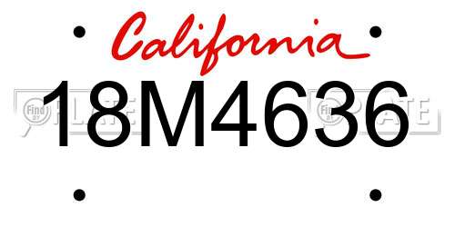 18M4636 California License Plate