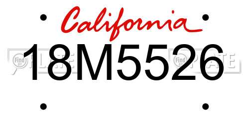 18M5526 California License Plate