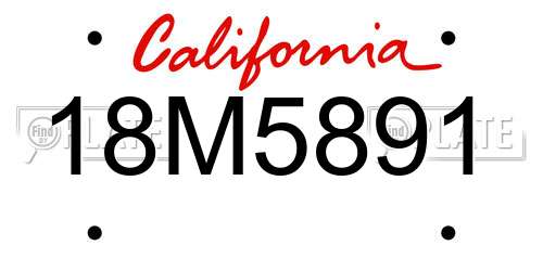 18M5891 California License Plate