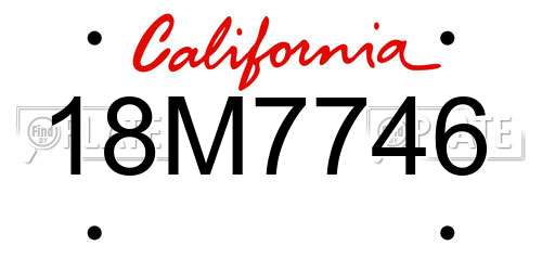 18M7746 California License Plate