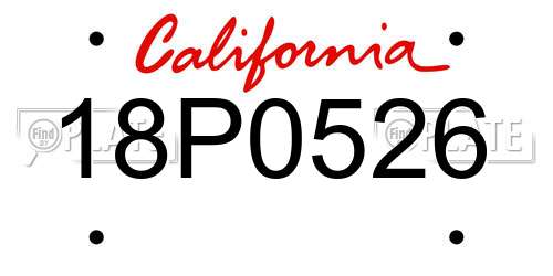 18P0526 California License Plate