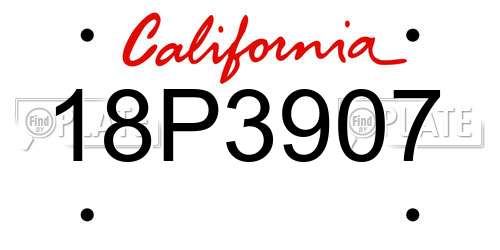 18P3907 California License Plate
