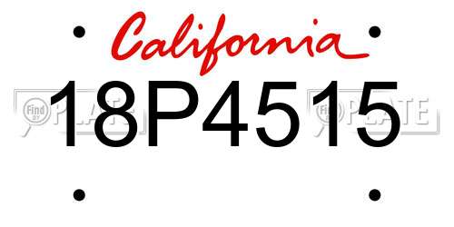18P4515 California License Plate