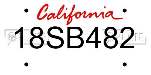 18SB482 California License Plate